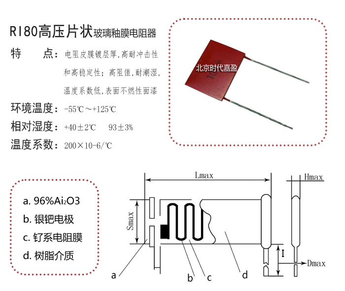 RI82高压片状玻璃釉膜电阻器